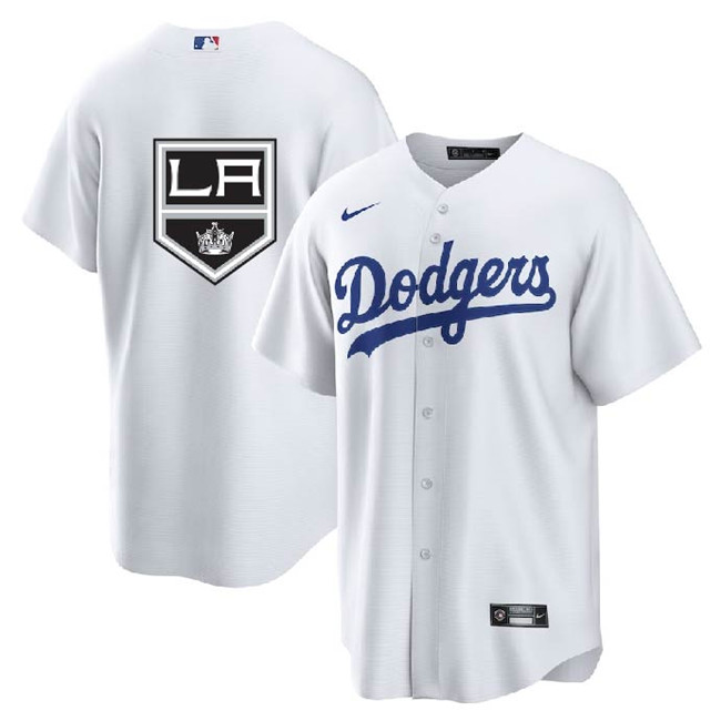 Los Angeles Dodgers Kings White Cool Base Stitched Jersey - Click Image to Close